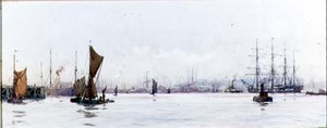 Looking West from Tilbury by Charles Edward Dixon