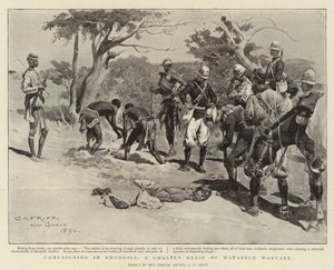 Campaigning in Rhodesia, a Ghastly Relic of Matabele Warfare by Charles Edwin Fripp