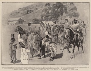 Hindoo Refugees in Ladysmith, separating the Men from the Women and Children
