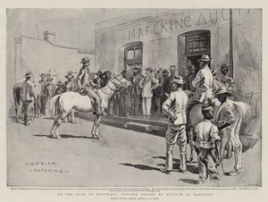 On the Road to Bulawayo, Selling Horses by Auction at Mafeking by Charles Edwin Fripp