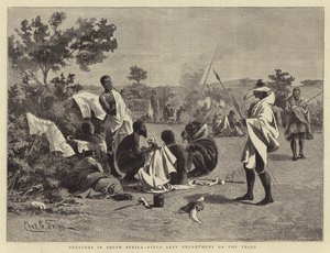 Sketches in South Africa, Fingo Levy Encampment on the Veldt by Charles Edwin Fripp