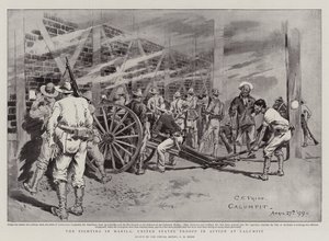 The Fighting in Manila, United States Troops in Action at Calumpit by Charles Edwin Fripp