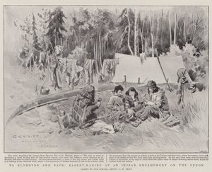 To Klondyke and Back, Basket-Making at an Indian Encampment on the Yukon
