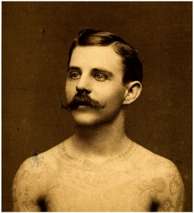 Frank Howard the tattooed man, c.1900