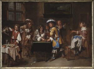 Trictrac Players by Charles Emanuel Biset