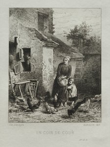 A Corner of the Yard by Charles Emile Jacque