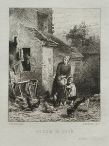 A Corner of the Yard by Charles Emile Jacque