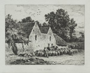A Farmhouse by Charles Emile Jacque