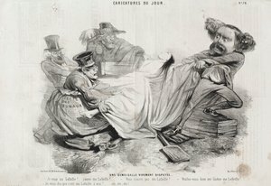 Caricature of the Day: No. 78, A Highly Contested Young Lady by Charles Emile Jacque