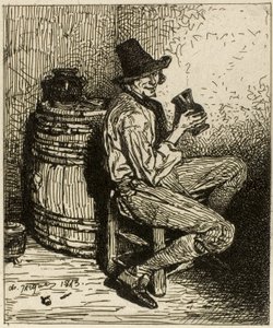 Drinker by Charles Emile Jacque