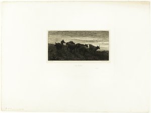 Evening by Charles Emile Jacque