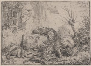 Farmyard by Charles Emile Jacque