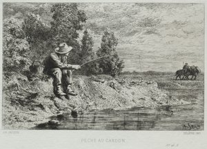 Fishing by Charles Emile Jacque