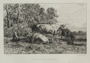 Holland Cows by Charles Emile Jacque
