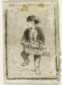 Hurdy-Gurdy Player by Charles Emile Jacque