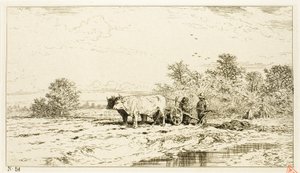 Landscape with Farm Laborers by Charles Emile Jacque
