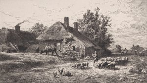 Le Hameau by Charles Emile Jacque