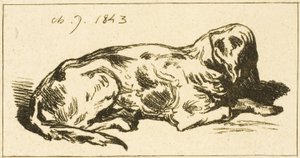 Lying Dog by Charles Emile Jacque