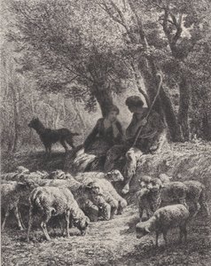 Pastoral Scene, 1864 by Charles Emile Jacque
