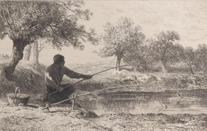 Fishing with Live Bait by Charles Emile Jacque