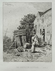 Rustic House by Charles Emile Jacque