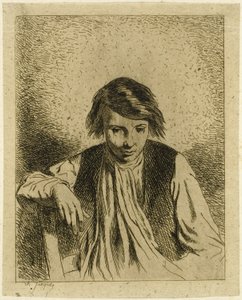 Seated Boy by Charles Emile Jacque