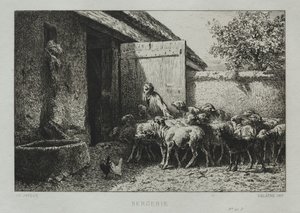 Sheepfold by Charles Emile Jacque