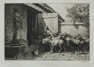 Sheepfold by Charles Emile Jacque
