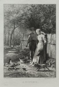 Springtime by Charles Emile Jacque