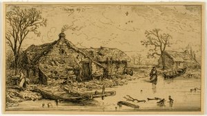 The Frozen Pond by Charles Emile Jacque