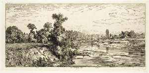 The Isle of Aligre, with Two Boats by Charles Emile Jacque