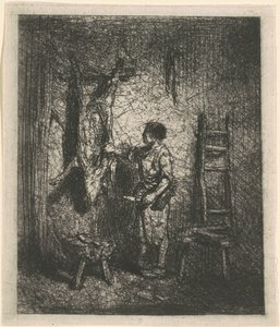 The Pig Butcher by Charles Emile Jacque