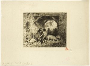The Pig Slaughterers by Charles Emile Jacque