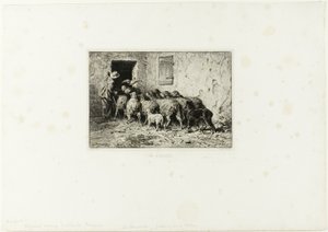 The Sheep Coming Home by Charles Emile Jacque