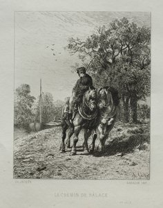 The Tow Path by Charles Emile Jacque