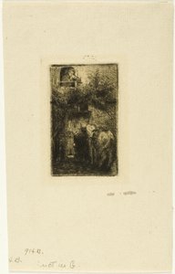 Woman at Window of Inn by Charles Emile Jacque