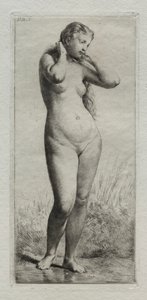 Young Woman Bathing by Charles Emile Jacque