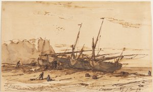 Étretat by Charles Emile Jacque