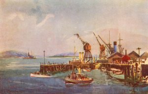 A Jetty in Durban Harbour by Charles Ernest Peers