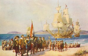 The Landing of Johan van Riebeeck at Table Bay by Charles Ernest Peers