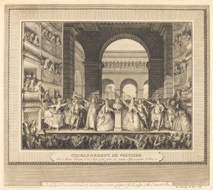 The Crowning of Voltaire by Charles Etienne Gaucher after Jean Michel Moreau