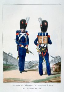 Uniform of a regiment of foot artillery of the royal guard, France, 1823