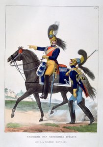 Uniform of the Elite Gendarmes of the Royal Guard, France by Charles Etienne Pierre Motte