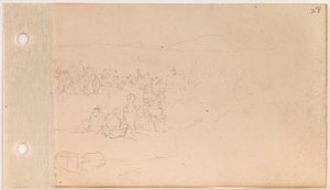 Pahtanka’s (Big Head’s Band) Gathering on Shore by Charles Ferdinand Wimar