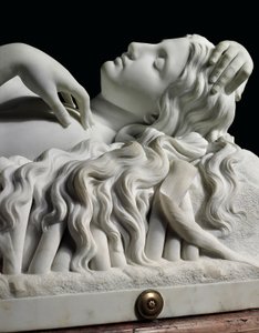 A life-size figure of Rhodopis on plinth by Charles Francis Fuller
