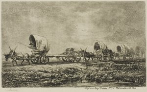 Covered Wagons (Souvenir of the Morvan) by Charles Francois Daubigny