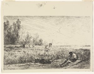 Haymaking by Charles Francois Daubigny