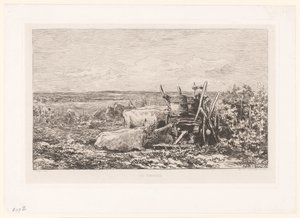 Landscape with Resting Cattle Among Vines