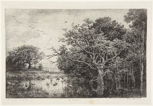 The Stork Marsh by Charles Francois Daubigny