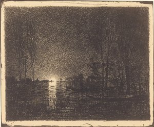 Moonlit Landscape by Charles Francois Daubigny